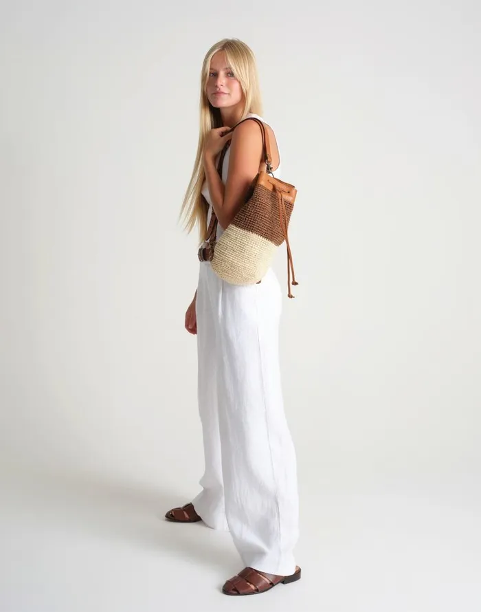 Bags Women Madewell MINGA Crocheted Transito Backpack Brown Multi