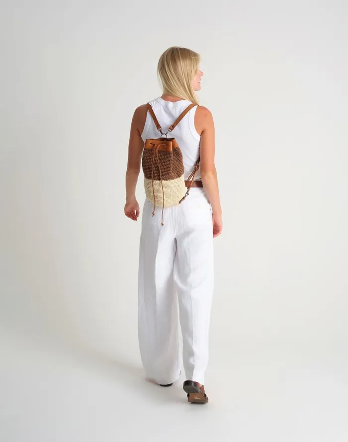 Bags Women Madewell MINGA Crocheted Transito Backpack Brown Multi