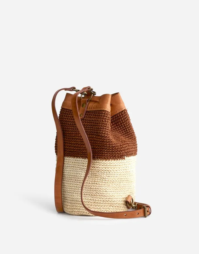 Bags Women Madewell MINGA Crocheted Transito Backpack Brown Multi