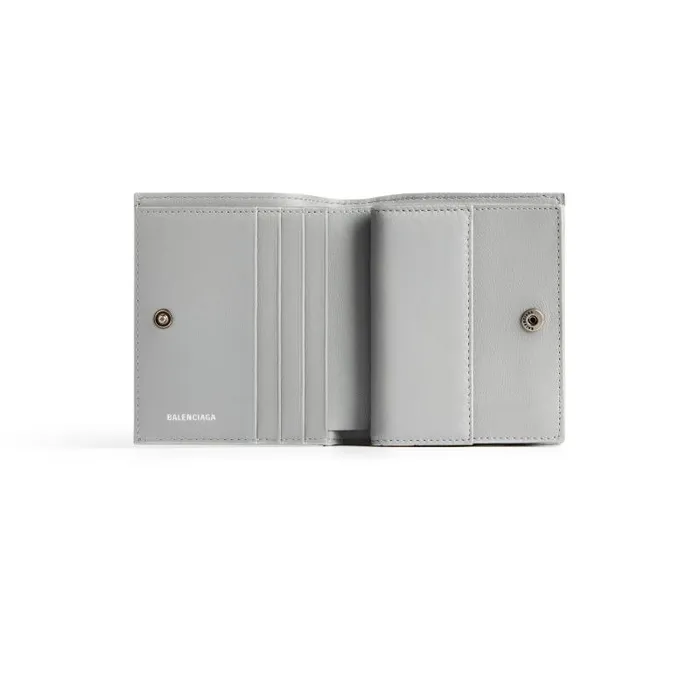 Balenciaga Card Holders Women Women039s Crush Flap Coin And Card Holder Metallized Quilted In Silver Silver