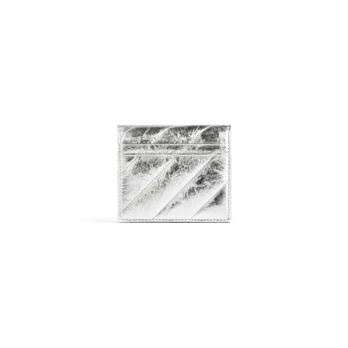 Balenciaga Card Holders Women Women039s Crush Flap Coin And Card Holder Metallized Quilted In Silver Silver