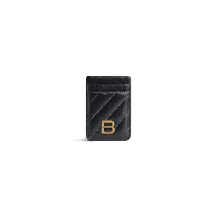 Balenciaga Card Holders Women Women039s Crush Magnet Card Holder Quilted In Black Black Balenciaga Card Holders Women Women039s Crush Magnet Card Holder Quilted In Black Black