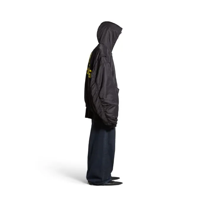 Balenciaga Coats and Jackets Men Men039s Tape Type Light Hooded Bomber In Black Black