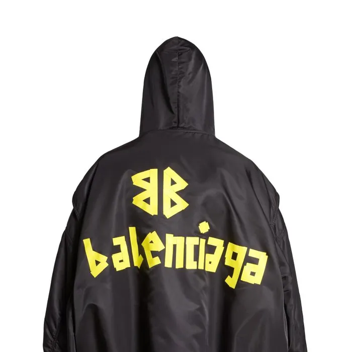 Balenciaga Coats and Jackets Men Men039s Tape Type Light Hooded Bomber In Black Black