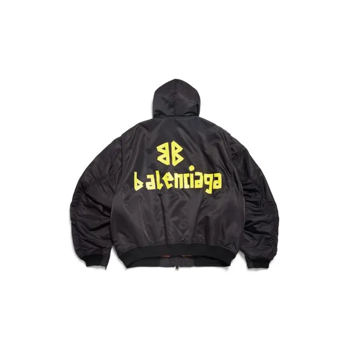 Balenciaga Coats and Jackets Men Men039s Tape Type Light Hooded Bomber In Black Black