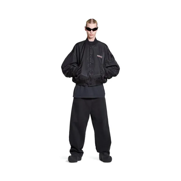 Balenciaga Coats and Jackets WomenMen Political Campaign Varsity Jacket In Black Black