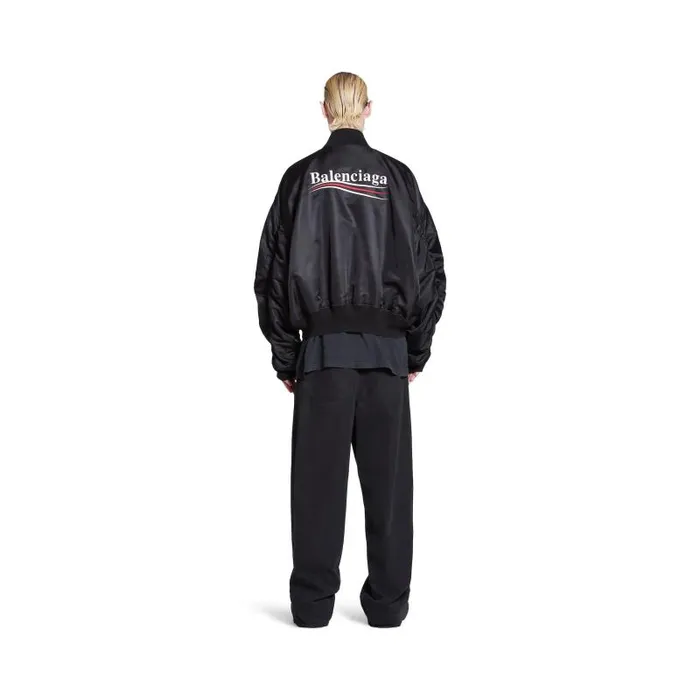 Balenciaga Coats and Jackets WomenMen Political Campaign Varsity Jacket In Black Black Balenciaga Coats and Jackets WomenMen Political Campaign Varsity Jacket In Black Black