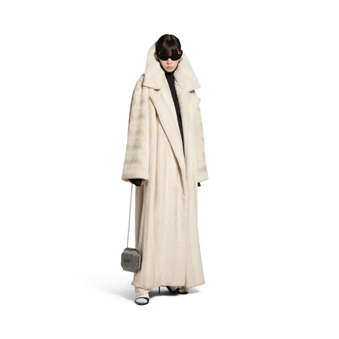 Balenciaga Coats and Jackets Women Women039s High Collar Coat In Light Beige Light Beige