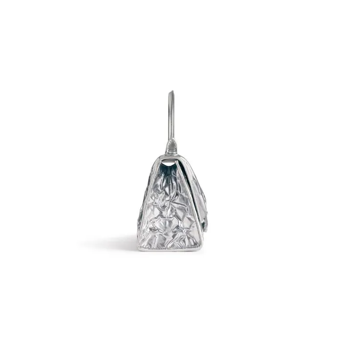 Balenciaga Handbags Women Women039s Hourglass Small Handbag Crushed Effect In Silver Silver Balenciaga Handbags Women Women039s Hourglass Small Handbag Crushed Effect In Silver Silver