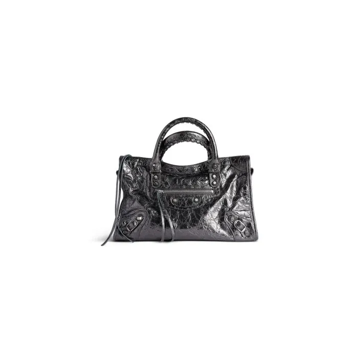 Balenciaga Handbags Women Women039s Le City Small Bag Metallized In Steel Grey Steel Grey