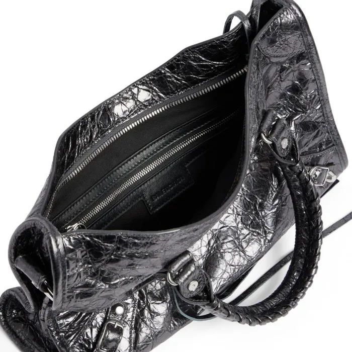 Balenciaga Handbags Women Women039s Le City Small Bag Metallized In Steel Grey Steel Grey Balenciaga Handbags Women Women039s Le City Small Bag Metallized In Steel Grey Steel Grey