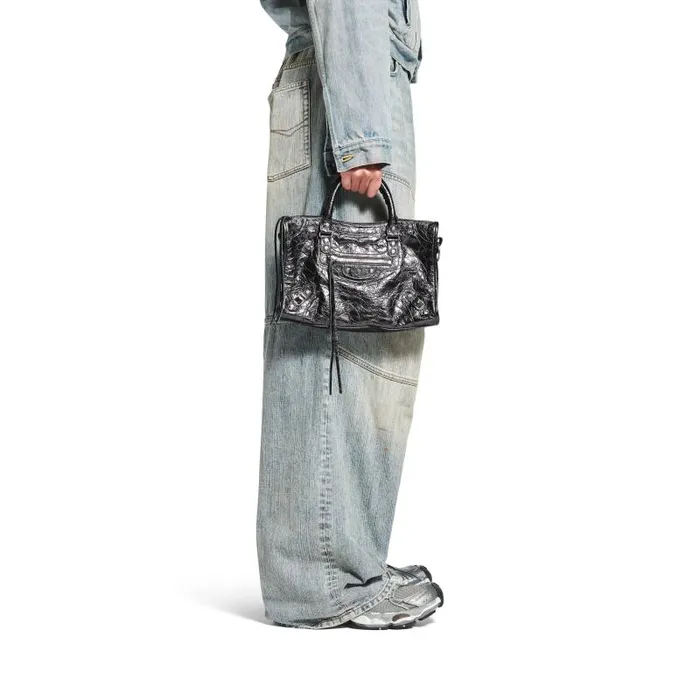 Balenciaga Handbags Women Women039s Le City Small Bag Metallized In Steel Grey Steel Grey Balenciaga Handbags Women Women039s Le City Small Bag Metallized In Steel Grey Steel Grey