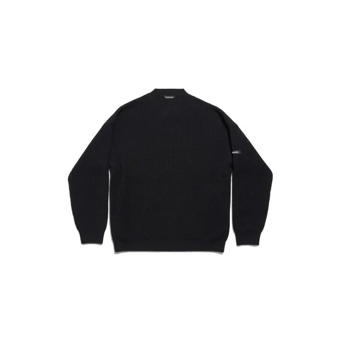 Balenciaga Knitwear Men Men039s Patch Crewneck Sweater In Black Black