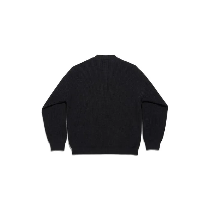 Balenciaga Knitwear Men Men039s Patch Crewneck Sweater In Black Black Balenciaga Knitwear Men Men039s Patch Crewneck Sweater In Black Black