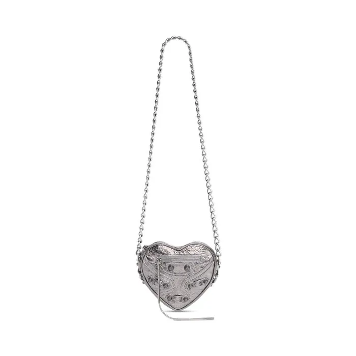 Balenciaga Mini Bags Women Women039s Le Cagole Heart Mini Bag Metallized In Silver Silver