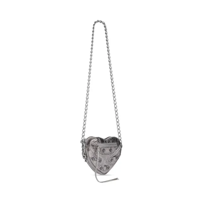 Balenciaga Mini Bags Women Women039s Le Cagole Heart Mini Bag Metallized In Silver Silver Balenciaga Mini Bags Women Women039s Le Cagole Heart Mini Bag Metallized In Silver Silver