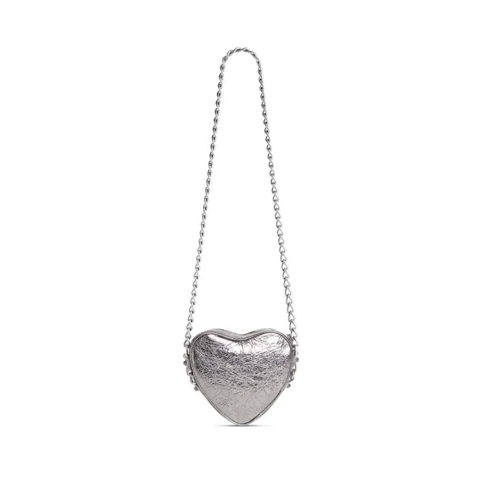 Balenciaga Mini Bags Women Women039s Le Cagole Heart Mini Bag Metallized In Silver Silver Balenciaga Mini Bags Women Women039s Le Cagole Heart Mini Bag Metallized In Silver Silver