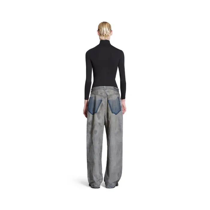 Balenciaga Pants WomenMen Patched Pockets Baggy Jeans In Blue Blue Balenciaga Pants WomenMen Patched Pockets Baggy Jeans In Blue Blue