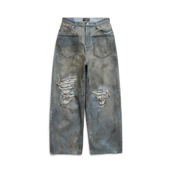 Balenciaga Pants WomenMen Patched Pockets Baggy Jeans In Blue Blue Balenciaga Pants WomenMen Patched Pockets Baggy Jeans In Blue Blue