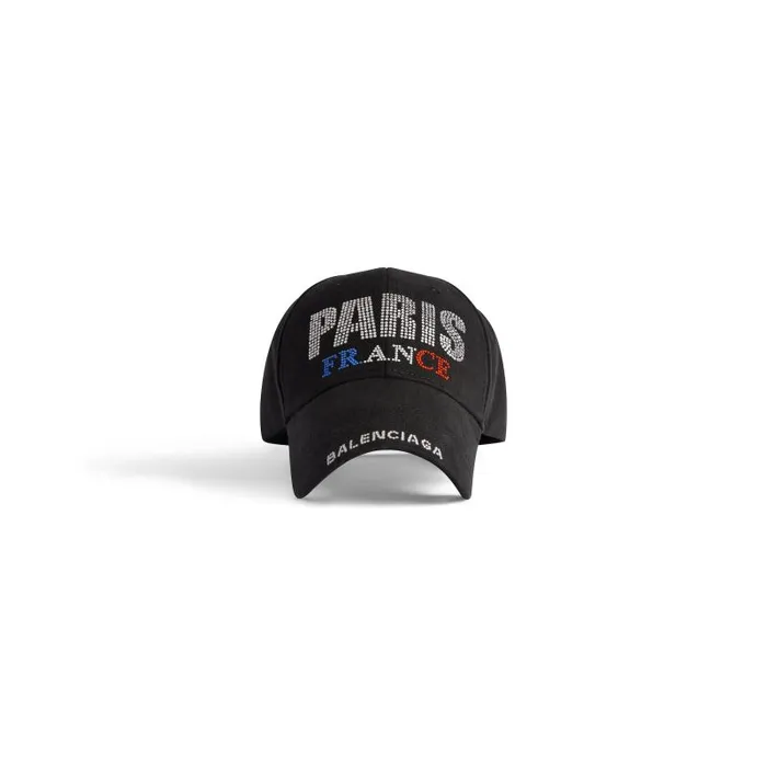 Balenciaga Scarves and Caps WomenMen Paris Strass Cap In Black Black