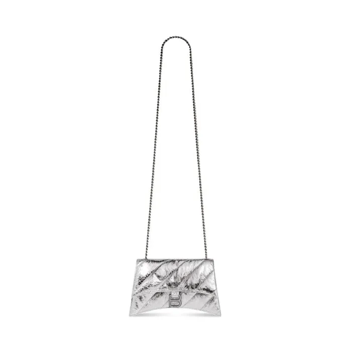 Balenciaga Shoulder Bags Women Women039s Crush Xs Chain Bag Metallized Quilted In Silver Silver
