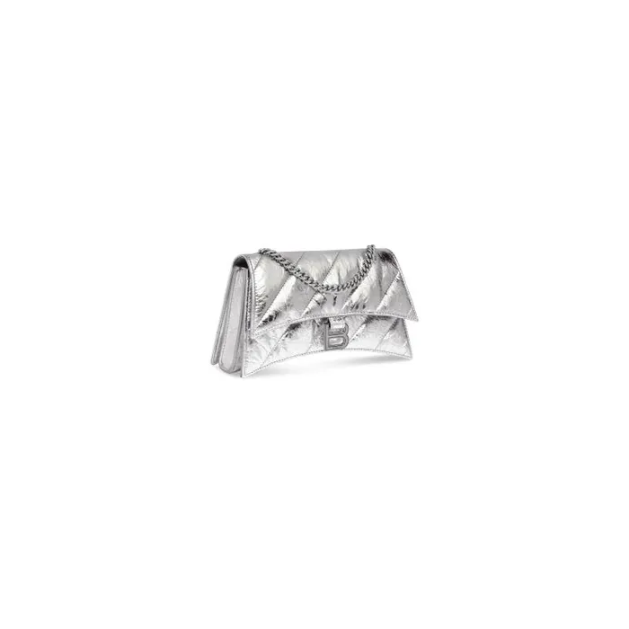 Balenciaga Shoulder Bags Women Women039s Crush Xs Chain Bag Metallized Quilted In Silver Silver Balenciaga Shoulder Bags Women Women039s Crush Xs Chain Bag Metallized Quilted In Silver Silver