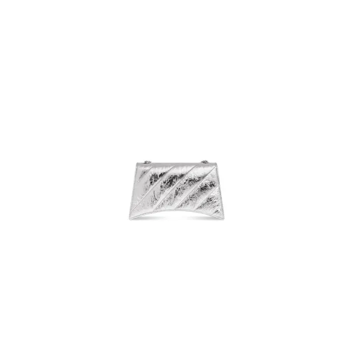 Balenciaga Shoulder Bags Women Women039s Crush Xs Chain Bag Metallized Quilted In Silver Silver Balenciaga Shoulder Bags Women Women039s Crush Xs Chain Bag Metallized Quilted In Silver Silver