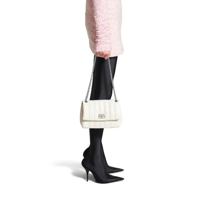 Balenciaga Shoulder Bags Women Women039s Monaco Mini Bag Quilted In White White Balenciaga Shoulder Bags Women Women039s Monaco Mini Bag Quilted In White White