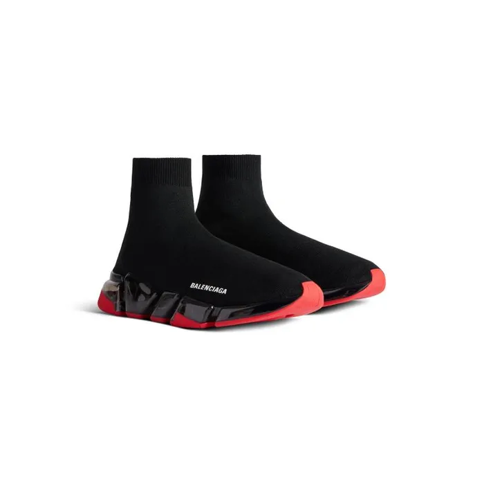 Balenciaga Sneakers Men Men039s Speed 20 Full Clear Sole Recycled Knit Sneaker In Blackred Blackred Balenciaga Sneakers Men Men039s Speed 20 Full Clear Sole Recycled Knit Sneaker In Blackred Blackred