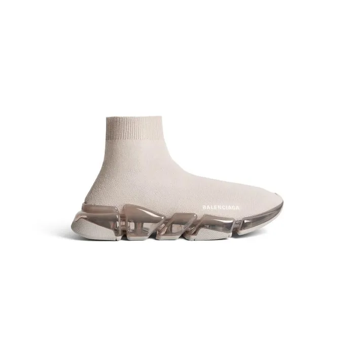 Balenciaga Sneakers Women Women039s Speed 20 Full Clear Sole Recycled Knit Sneaker In Light Beige Light Beige Balenciaga Sneakers Women Women039s Speed 20 Full Clear Sole Recycled Knit Sneaker In Light Beige Light Beige