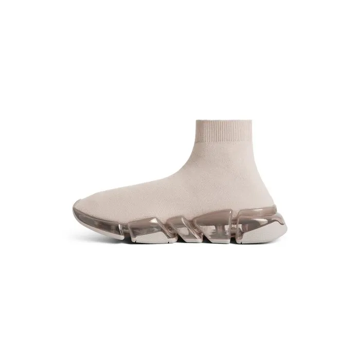 Balenciaga Sneakers Women Women039s Speed 20 Full Clear Sole Recycled Knit Sneaker In Light Beige Light Beige Balenciaga Sneakers Women Women039s Speed 20 Full Clear Sole Recycled Knit Sneaker In Light Beige Light Beige