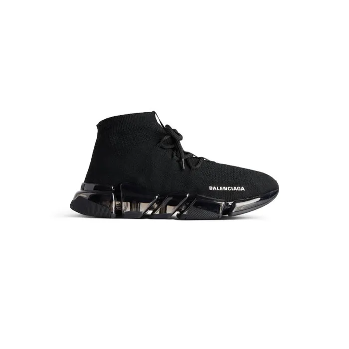 Balenciaga Sneakers Women Women039s Speed 20 Lace Up Full Clear Sole Recycled Knit Sneaker In Black Black Balenciaga Sneakers Women Women039s Speed 20 Lace Up Full Clear Sole Recycled Knit Sneaker In Black Black