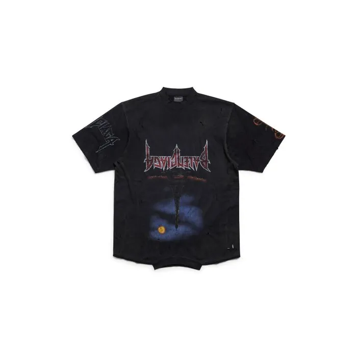 Balenciaga Tshirts WomenMen Paris Moon Upside Down Tshirt Oversized In Black Faded Black Faded Balenciaga Tshirts WomenMen Paris Moon Upside Down Tshirt Oversized In Black Faded Black Faded