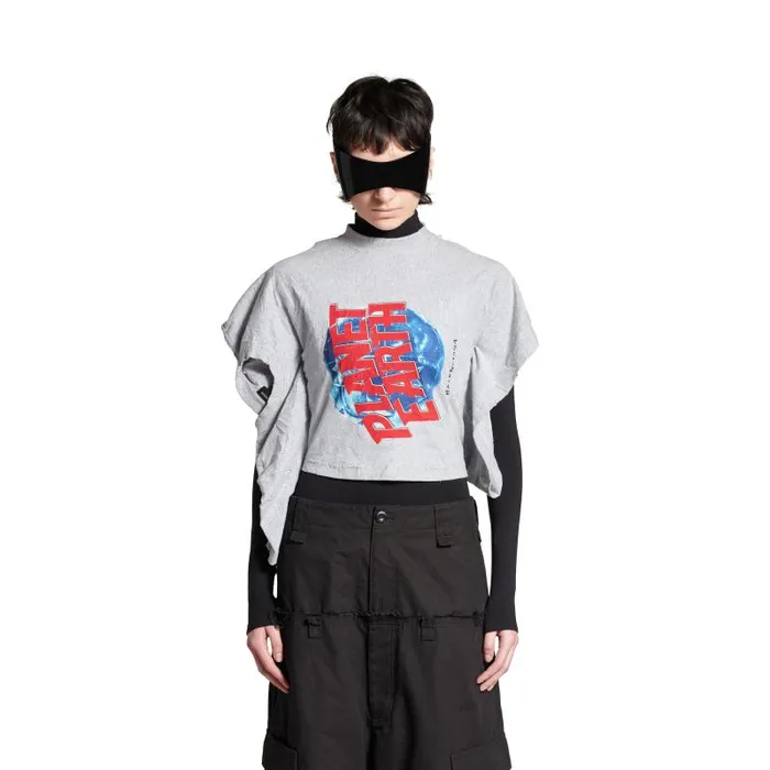 Balenciaga Tshirts Women Women039s Planet Earth Twisting Tshirt In Grey Grey Balenciaga Tshirts Women Women039s Planet Earth Twisting Tshirt In Grey Grey