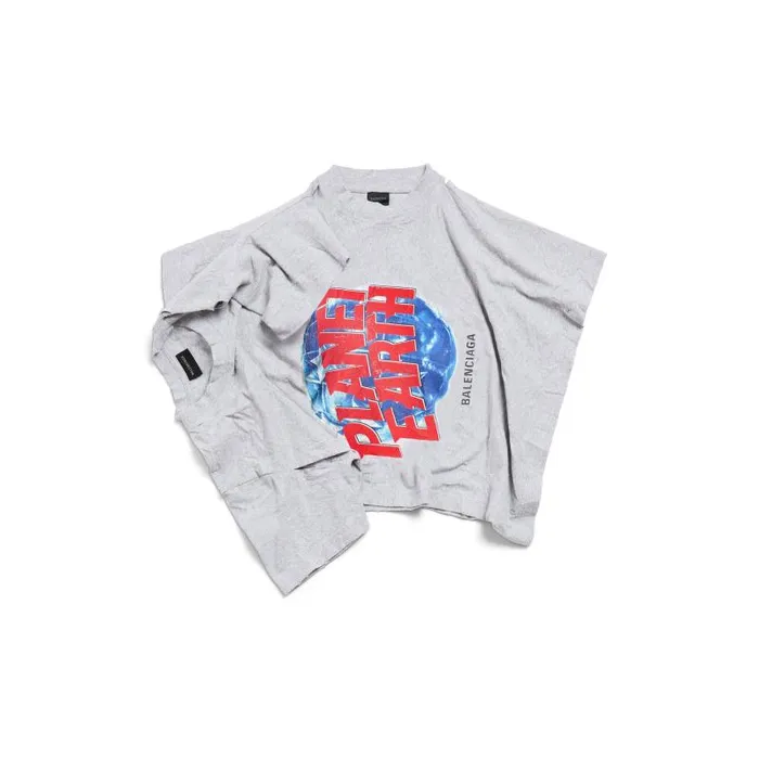 Balenciaga Tshirts Women Women039s Planet Earth Twisting Tshirt In Grey Grey Balenciaga Tshirts Women Women039s Planet Earth Twisting Tshirt In Grey Grey