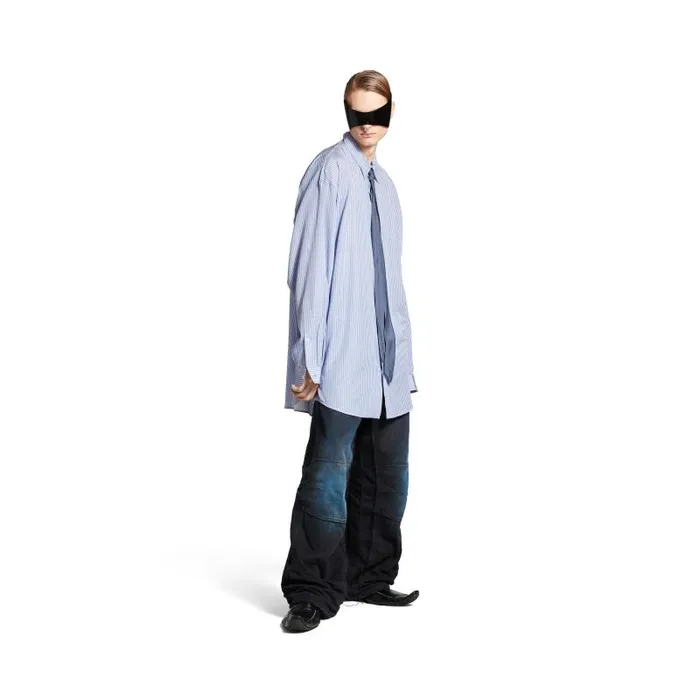 Balenciaga Tops and Shirts Men Men039s Fluid Shirt In Bluewhite Bluewhite