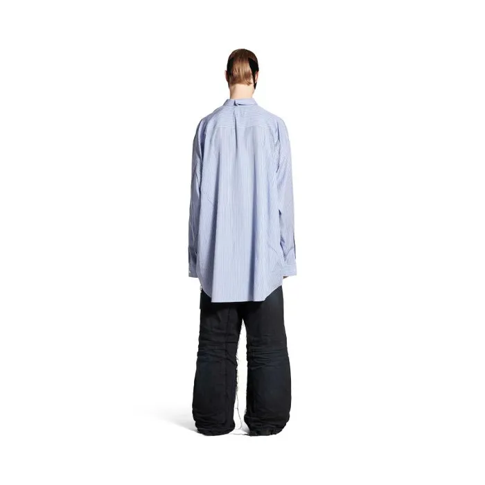 Balenciaga Tops and Shirts Men Men039s Fluid Shirt In Bluewhite Bluewhite Balenciaga Tops and Shirts Men Men039s Fluid Shirt In Bluewhite Bluewhite