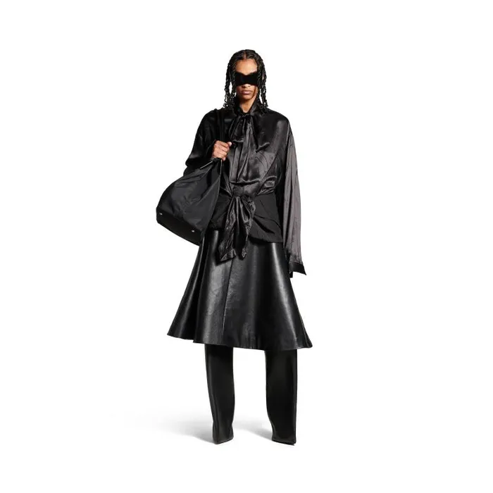 Balenciaga Tops and Shirts Women Women039s Knotted Lavalire Blouse In Black Black Balenciaga Tops and Shirts Women Women039s Knotted Lavalire Blouse In Black Black