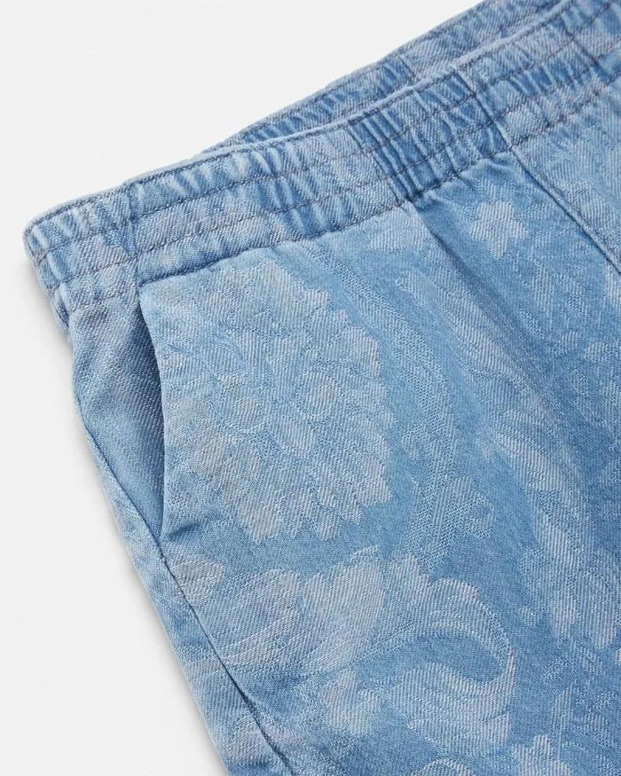 Barocco Chambray Baby Shorts Light Blue Children Versace Clothing