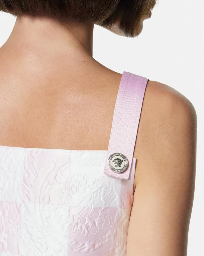 Barocco Contrasto Duchesse Mini Dress Light Pink Women Versace Dresses