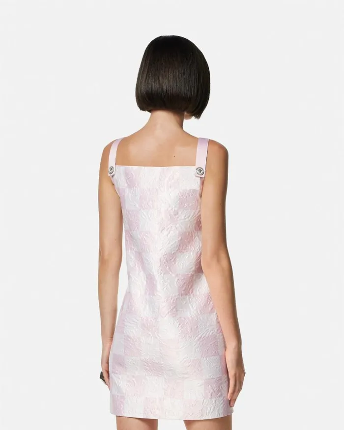 Barocco Contrasto Duchesse Mini Dress Light Pink Women Versace Dresses