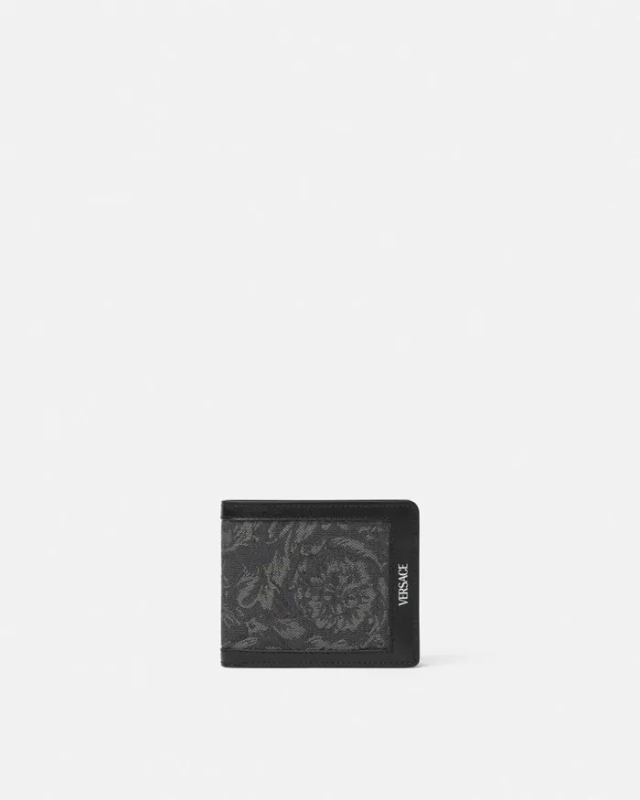 Barocco Jacquard Wallet Blackprint Men Versace Wallets