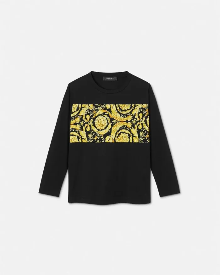 Barocco Kids TShirt Black Children Versace Clothing