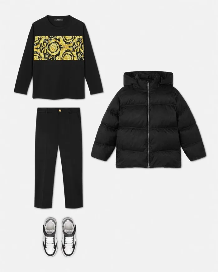 Barocco Kids TShirt Black Children Versace Clothing