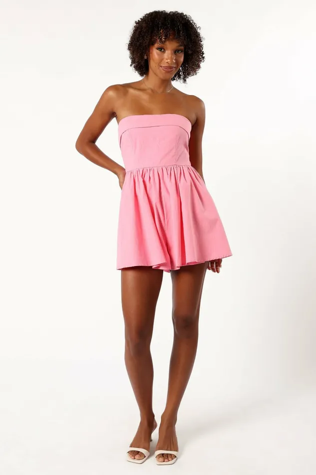 Beatrice Romper Pink Jumpsuits and Rompers Petal and Pup Women