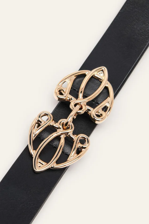 Belt With Finely Crafted Buckle Bilissi Brown Women Baandsh Belts