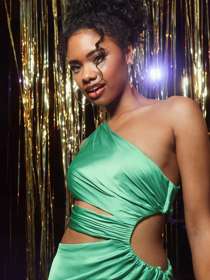 Best Sellers Women Mac Duggal Cut Out One Shoulder Satin Gown Spring Green