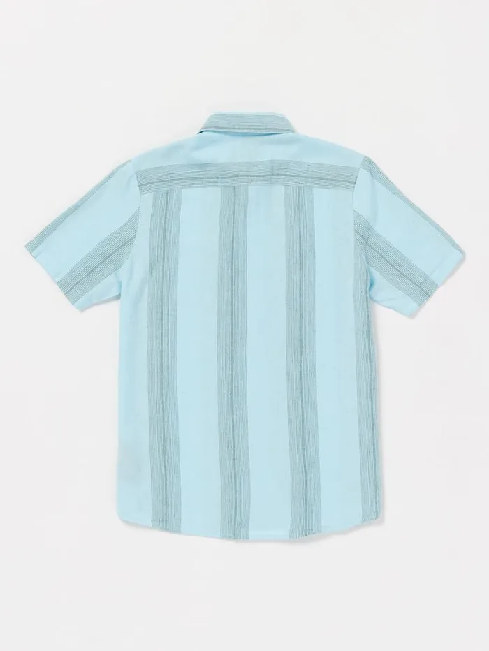 Big Boys Flaxstone Short Sleeve Shirt 8211 Crystal Blue Kids Volcom Shirts and Flannels
