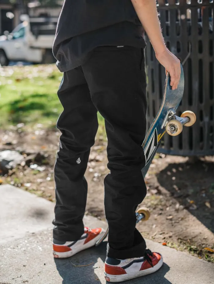 Big Boys Frickin Modern Stretch Chino Pants 8211 Black Kids Volcom Pants