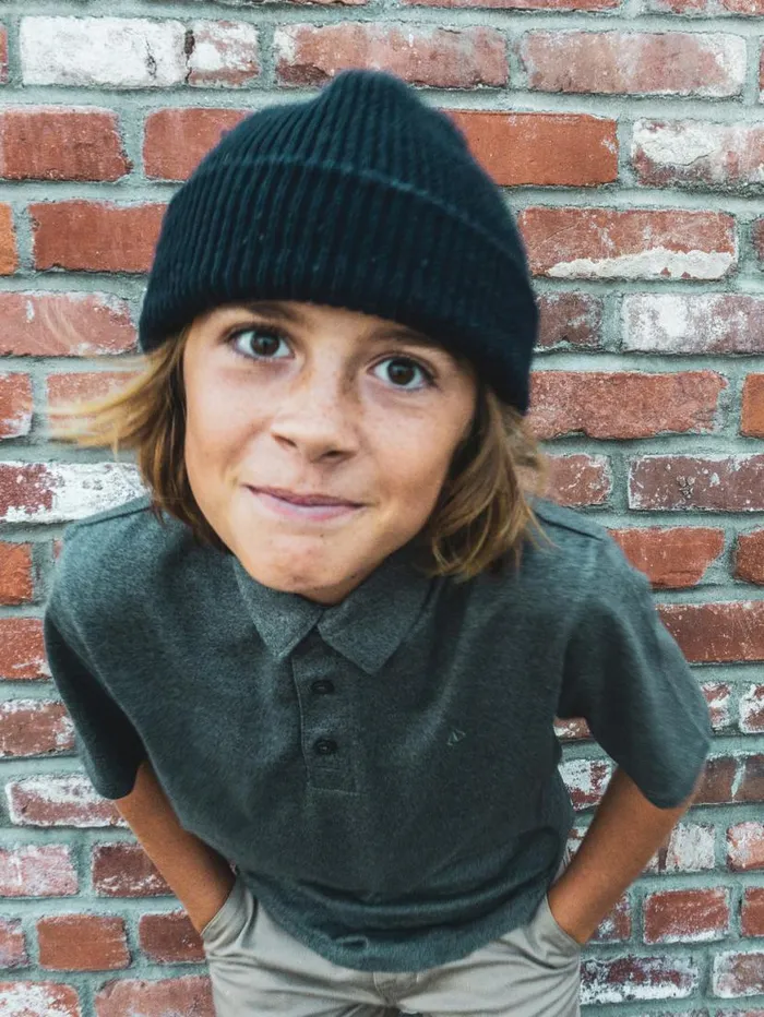 Big Boys Full Stone Beanie 8211 Black Kids Volcom Accessories